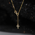 Detalle del collar devocional — Collar Cruz e Infinito - Fe Eterna en Dorado o Plateado