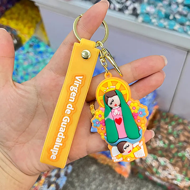 Jesús Virgen de Guadalupe llavero de Anime mochila extranjera colgante amigos regalo de vacaciones cristiano católico