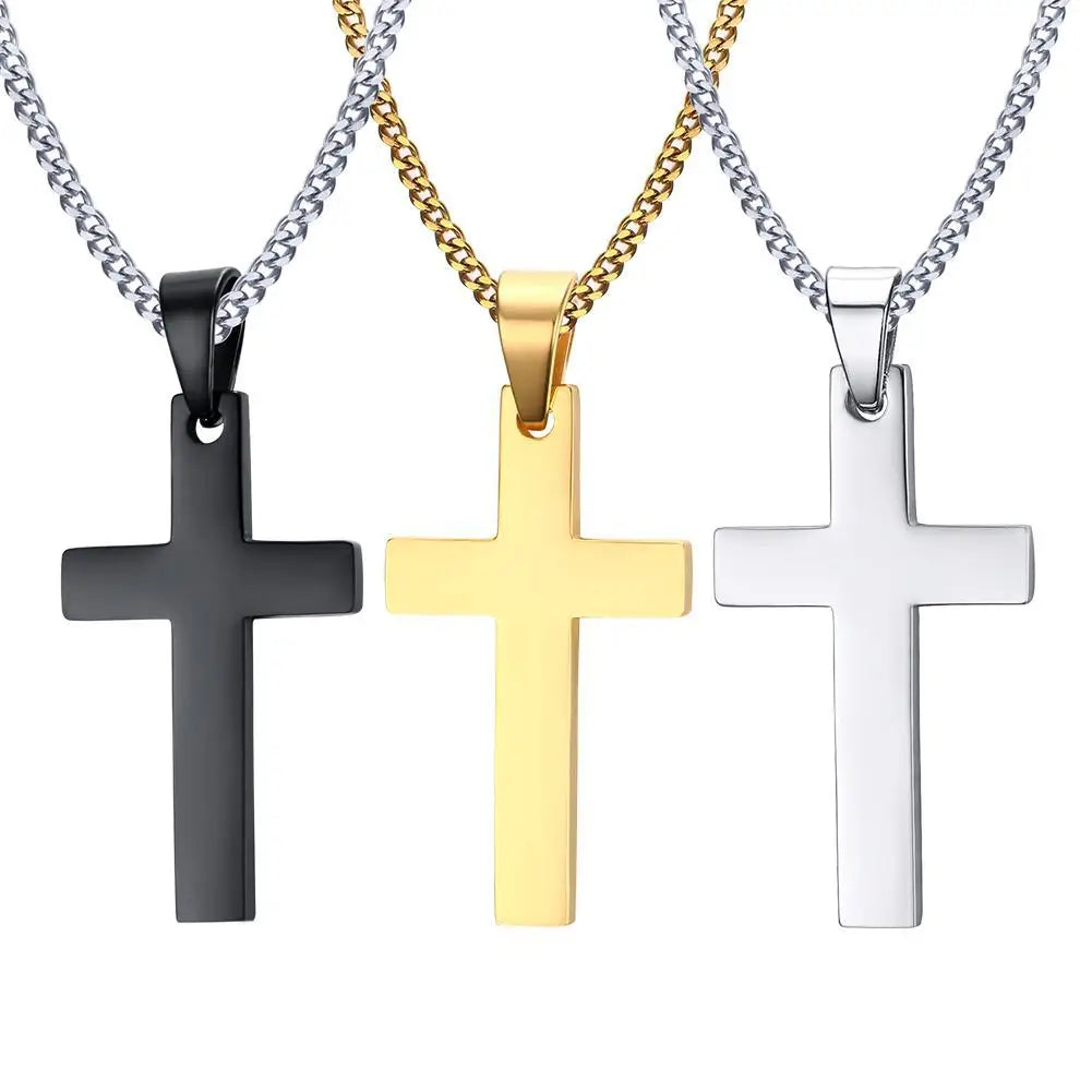 Nuevo collar con colgante de cruz cristiana para hombre, colgante religioso de Metal a la moda, accesorios de joyería para fiesta para mujer