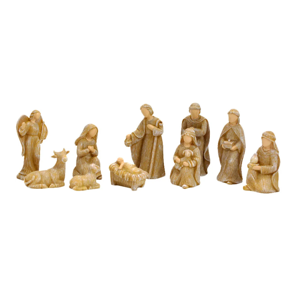 Conjunto de Nacimiento en Resina: Simbolo de Fe y Luz — pieza artesanal devocional