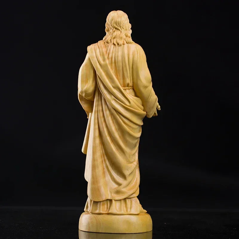 Escultura del Sagrado Corazon de Jesus en Madera - Arte Devoci... — detalle de madera de cerca