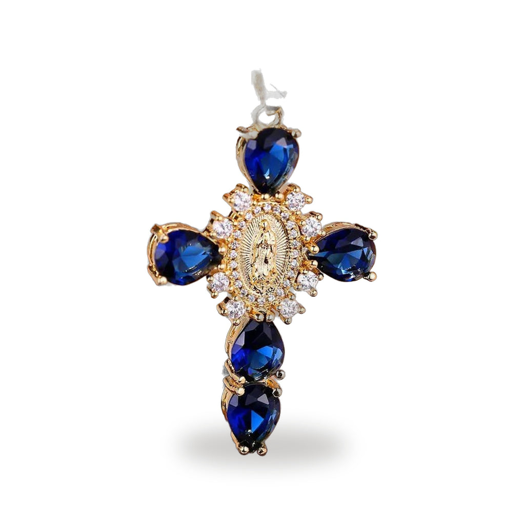 Collar Cruz de la Virgen de Guadalupe con Circonias — vista completa del producto