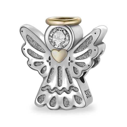 Angel con Aureola Dorada - Dije de Plata 925 — vista completa del producto