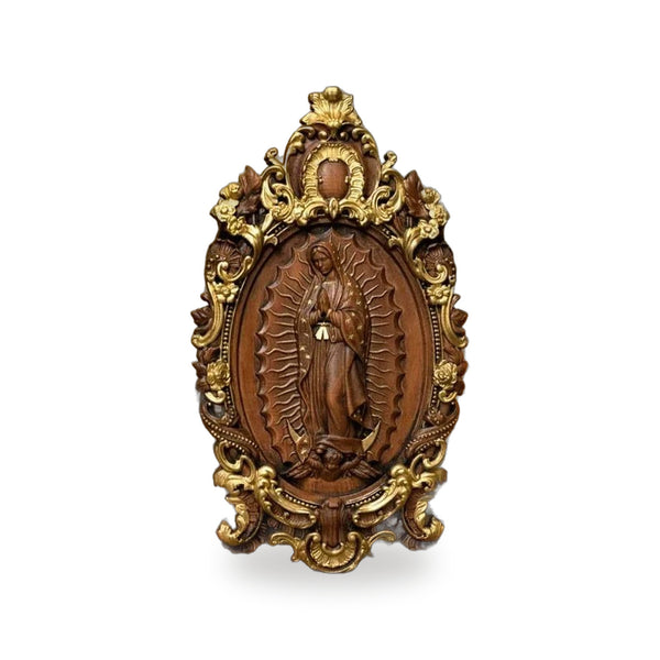Escultura de Nuestra Senora de Guadalupe en Madera — vista completa del producto