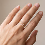 Anillo Pez Ichthys dorado puesto en la mano, ajustable