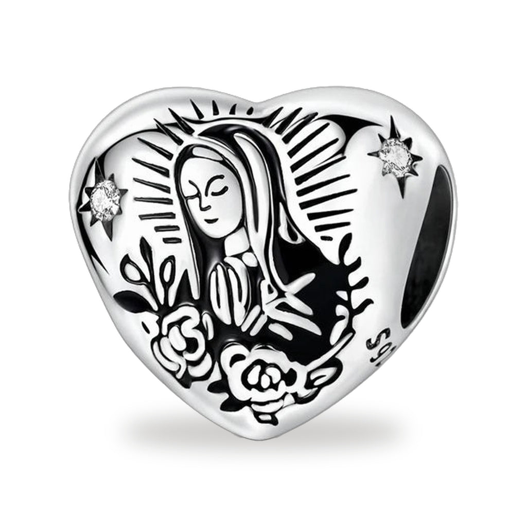 Virgen de Guadalupe - Dije Corazon de Plata 925 — vista completa del producto