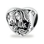 Virgen de Guadalupe - Dije Corazon de Plata 925 — vista completa del producto