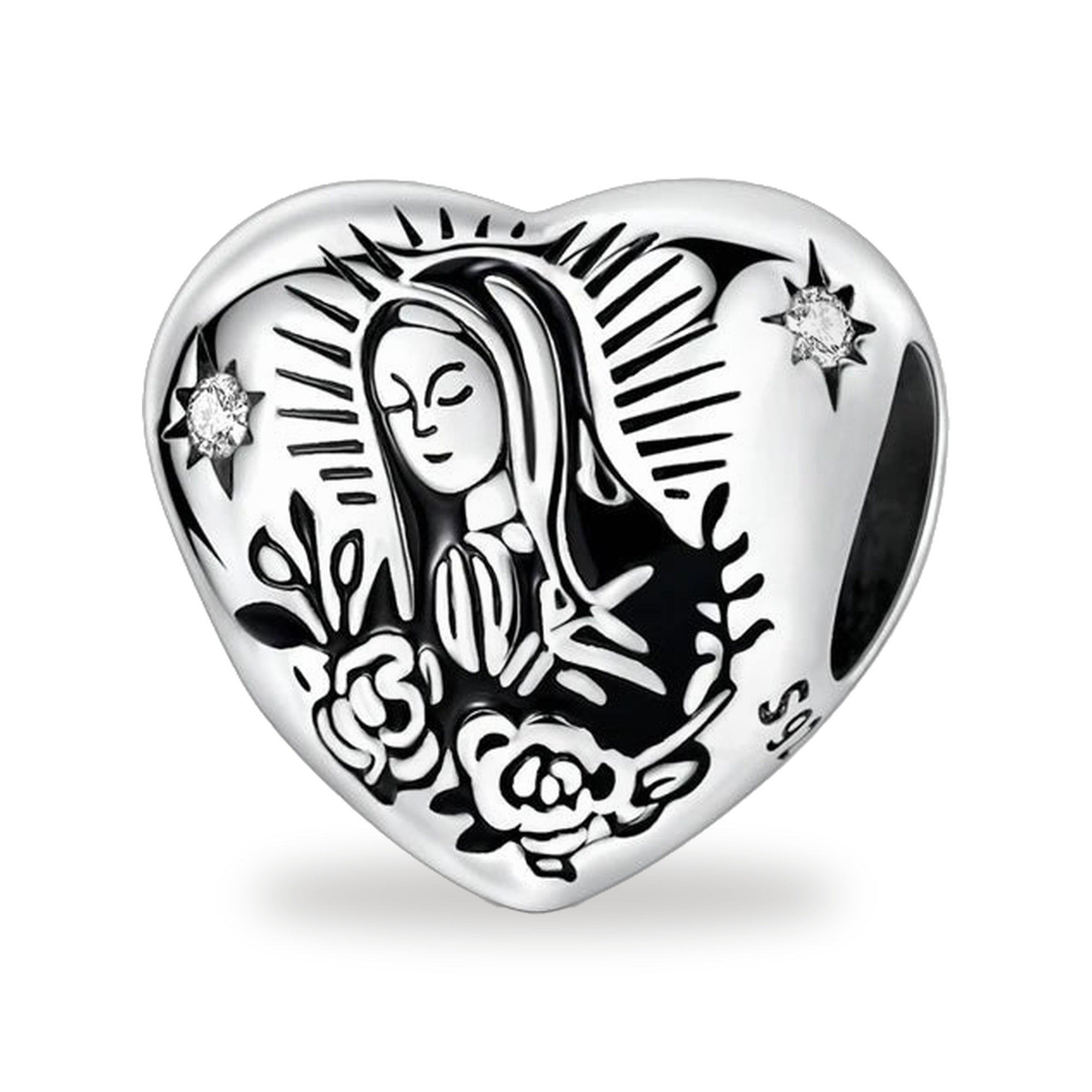 Virgen de Guadalupe - Dije Corazon de Plata 925 — vista completa del producto