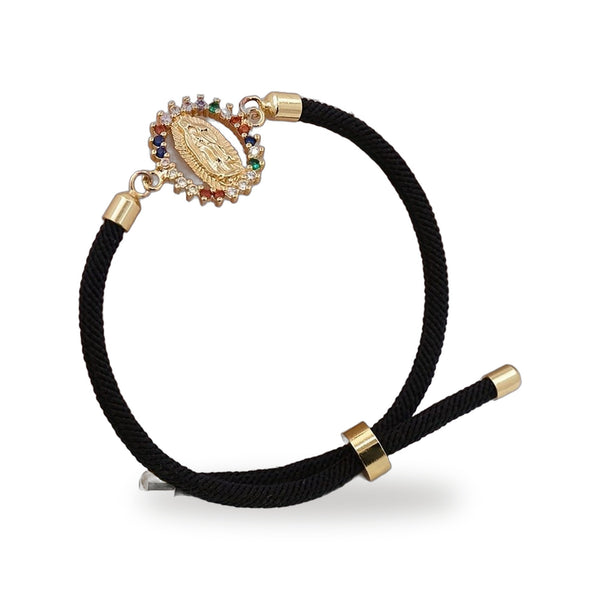 Pulsera Virgen Maria - Cordon Ajustable Banado en Oro 24K — vista completa del producto