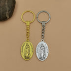 Llavero Virgen de Guadalupe - Medalla en Plata y Dorado — vista completa del producto