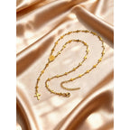 Detalle del cierre y cadena — Collar Rosario en Y - Crucecitas y Medalla de la Virgen