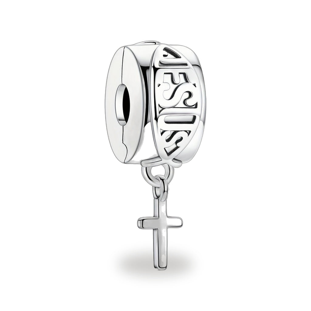 Rueda Ichtus con Cruz - Dije de Plata 925 — vista completa del producto