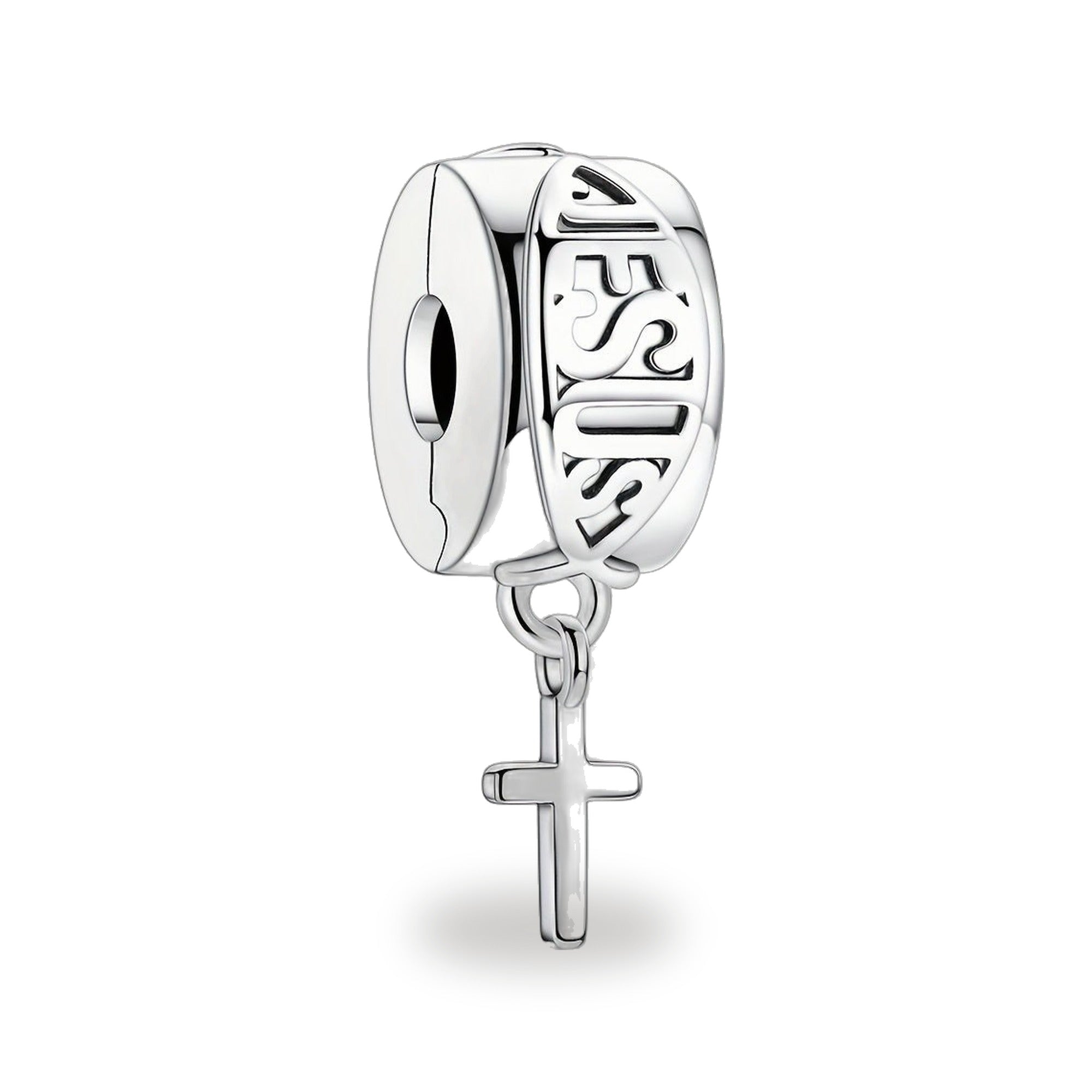 Rueda Ichtus con Cruz - Dije de Plata 925 — vista completa del producto