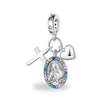 Virgen de Guadalupe, Cruz y Corazon - Dije de Plata 925 — vista completa del producto