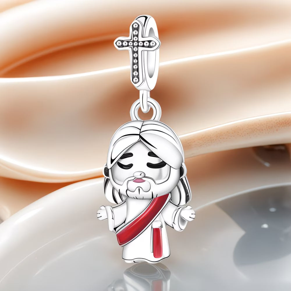 Jesucristo - Dije de Plata 925 — detalle de plata de ley 925 de cerca