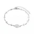 Pulsera de la Medalla Milagrosa con cruces en plata — vista completa